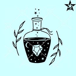 magic portion bottle svg, magic celestial bottle svg, potion bottle svg, halloween svg, witches bottle svg