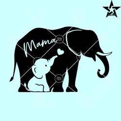 mama elephant svg, mom and baby elephant svg, mothers day svg