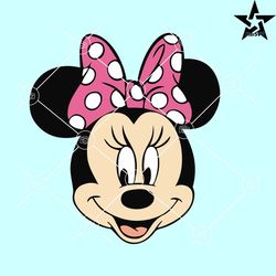 minnie mouse with bow svg, minnie mouse polka dot bow svg, disney minnie svg