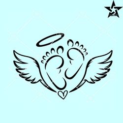 miscarriage baby feet svg, miscarriage svg, baby feet svg, baby angel wings svg