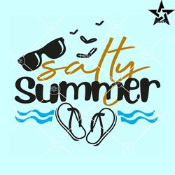 Salty summer svg, Beach svg, Flip flops svg, Ocean svg, Sunglasses svg, Beach Vibes Svg