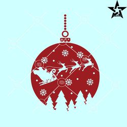 santa ornament svg, christmas ornament svg, christmas ball svg