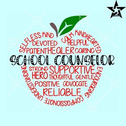 school counselor apple svg, apple svg, apple teacher svg, school counselor svg