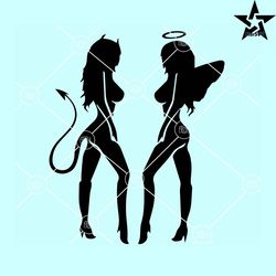 sexy devil and angel girls svg, bad and good woman svg, angel devil svg, girl sexy svg