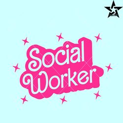 social worker barbie font svg, social worker shirt svg, social worker barbie svg