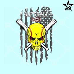 softball dad skull us flag svg, softball dad svg, dad skull softball svg, us flag baseball svg