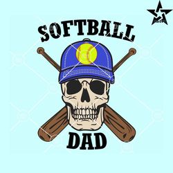 softball dad skull with cape and crossed bats svg, softball dad skull svg, softball dad shirt svg