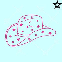 star print cowboy hat svg, cowboy hat svg, pink cowboy hat svg