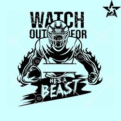 watch out football player svg, beast football player svg, football player name frame svg