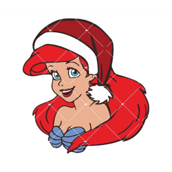 ariel christmas hat svg, ariel christmas svg, princes