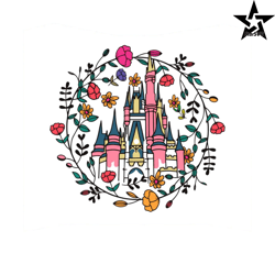 Floral Disney Magical Castle Svg For Cricut Sublimation Files