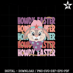 howdy easter cowgirl funny bunny svg graphic designs files