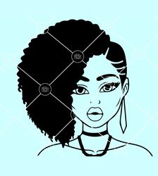 african american lady svg, black lady svg, afro hair svg, afro puff svg