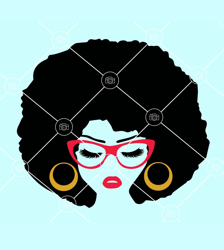african american woman with sunglasses svg, black woman with glasses svg, natural hair svg