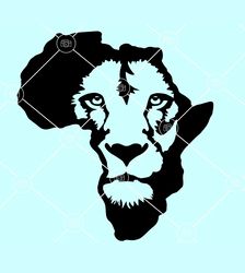 african map lion face svg, juneteenth svg, lion on african map svg