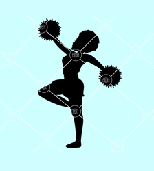 afro cheerleader girl svg, cheerleader girl svg, cheerleader woman svg