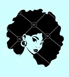afro hair woman svg, afro hair svg, black woman svg, pretty woman svg