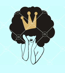 afro queen with crown svg file, afro woman with crown svg, afro diva svg, afro woman svg