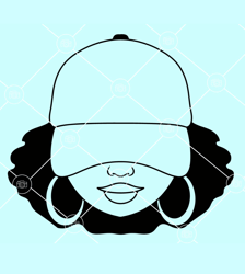 afro woman cap low svg, african american hat low woman svg silhouette, black girl svg