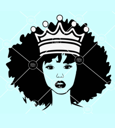 afro woman crown svg, afro queen with crown svg, afro woman with crown svg, afro woman svg