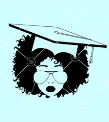 afro woman graduation cap svg, educated afro woman svg, graduation hat svg