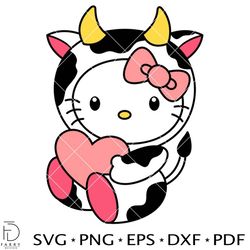 cow hello kitty svg, sanrio svg, hello kitty svg, kawaii svg, cricut, vector cut file