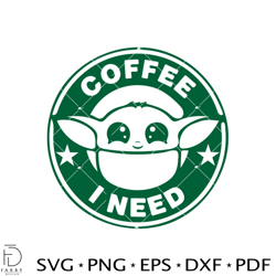 baby yoda coffee svg, star wars coffee svg, coffee i need