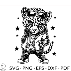 hip hop hipster leopard svg, cool leopard svg, cute leopard