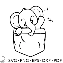 original pocket elephant svg, pocket pet svg, baby elephant