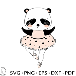 panda ballet svg, bear dancer svg, cute panda svg