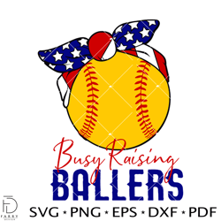 softball mom svg, bandana svg, busy raising ballers svg