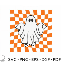 checkered ghost magic spooky season svg graphic designs files