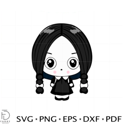 chibi wednesday addams svg files for cricut sublimation files