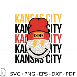 chiefs smiley face leopard beanie svg graphic designs files