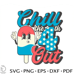 chill the 4th out svg funny patriot ice cream svg design file