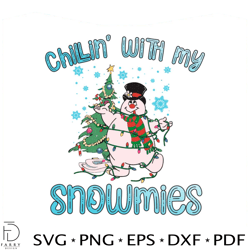 chillin with my snowmies snoopy woodstock svg