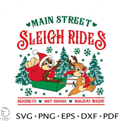 chip and dale main street sleigh rides svg graphic file
