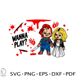 chucky and tiffany wanna play svg horror svg download