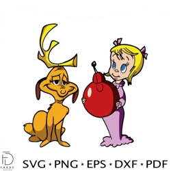 cindy lou who and max jingel ball svg