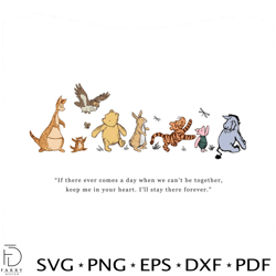 classic winnie the pooh and friends stay there forever svg