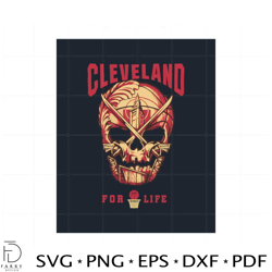 cleveland basketball for life skull svg graphic designs files