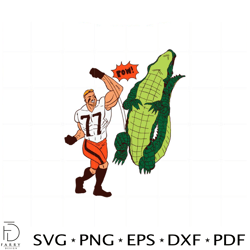 cleveland browns pow gator hunter svg for cricut sublimation