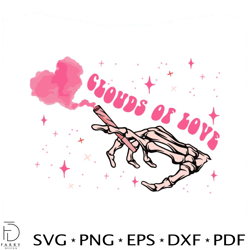 clouds of love skeleton hand svg