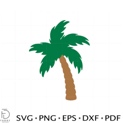 coconut palm tree watercolor svg best graphic design cutting file