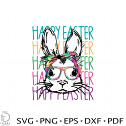 colorful happy easter bunny svg files for cricut sublimation files