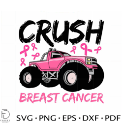 crush breast cancer truck svg pink ribbon awareness file for cricut