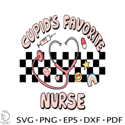 cupids favorite nurse valentines day svg