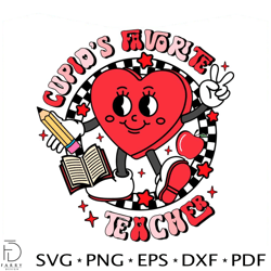 cupids favorite teacher heart svg