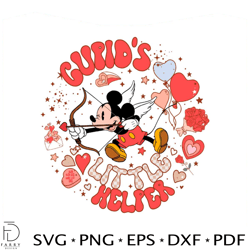 cupids little helper mickey valentine svg