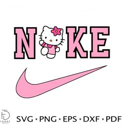 cute kawaii hello kitty nike logo svg graphic design file